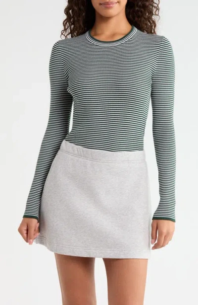 G/fore Ribbed Stripe Long Sleeve Top In Gray