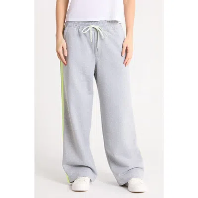 G/fore Side Stripe French Terry Relaxed Straight Leg Pants In Gray