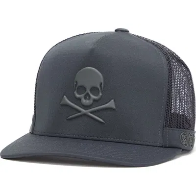 G/fore Silicone Skull & Tees Mesh Trucker Hat In Charcoal