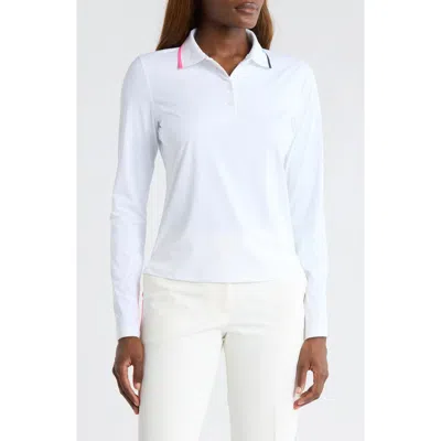 G/fore Silky Tech Long Sleeve Polo In White