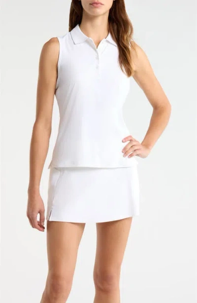 G/fore Sleeveless Stretch Polo Top In White