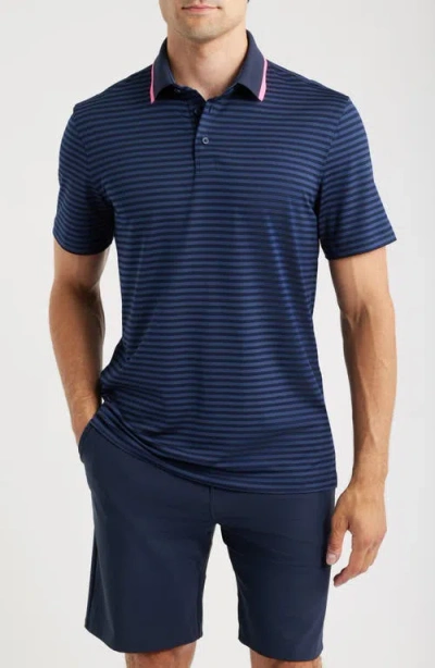 G/fore Stripe Mesh Golf Polo In Twilight
