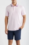 G/fore Stripe Mesh Polo In Pink