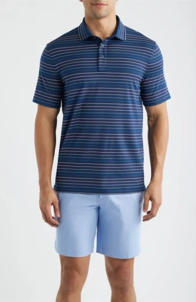 G/fore Stripe Performance Golf Polo In Blue