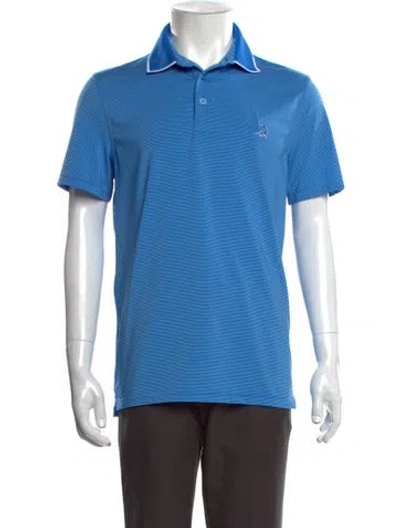 Pre-owned G/fore Striped Collar Polo Shirt In Blue