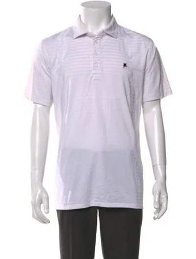 Pre-owned G/fore Striped Collar Polo Shirt In Grey