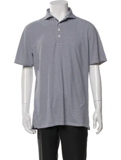 Pre-owned G/fore Striped Collar Polo Shirt In Neutrals