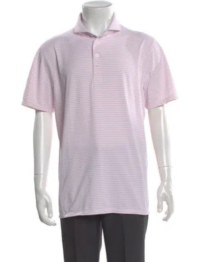 Pre-owned G/fore Striped Collar Polo Shirt In White