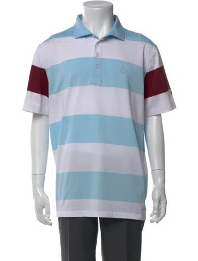 Pre-owned G/fore Striped Crew Neck Polo Shirt In Blue