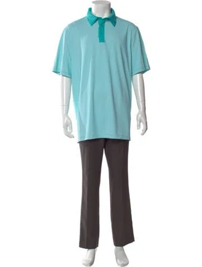 Pre-owned G/fore Striped Crew Neck Polo Shirt In Green