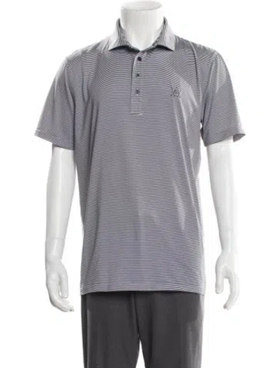 Pre-owned G/fore Striped Crew Neck Polo Shirt In White