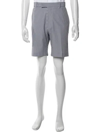 Pre-owned G/fore Striped Flat Front Shorts In White
