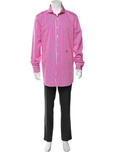 Pre-owned G/fore Striped Long Sleeve Dress Shirt In Pink