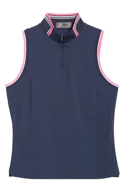 G/fore Tech Mock Neck Upf 50+ Vest In Black