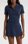 G/fore Tech Rib Golf Polo In Silver