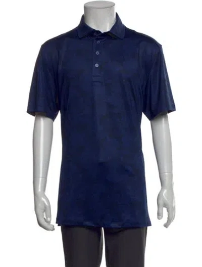 Pre-owned G/fore Tie-dye Print Collar Polo Shirt In Blue