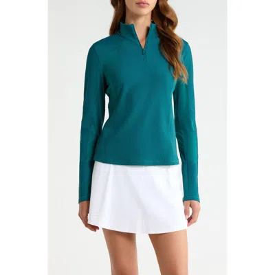 G/fore Two-tone Rib Quarter Zip Performance Top In Blue