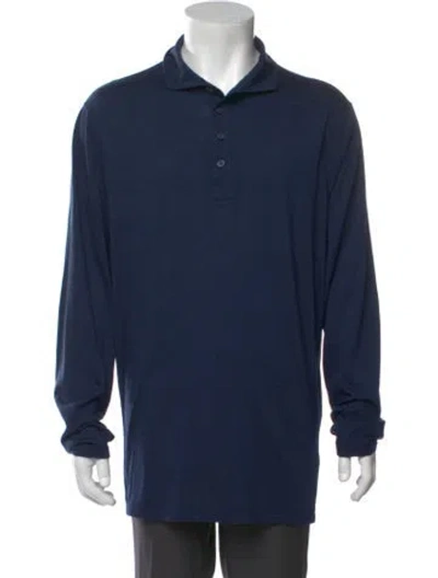 Pre-owned G/fore V-neck Long Sleeve Polo Shirt In Blue