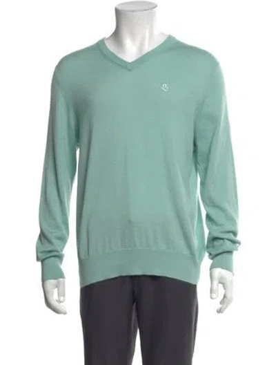 Pre-owned G/fore V-neck Long Sleeve Pullover In Green