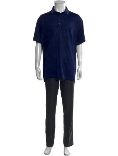 Pre-owned G/fore V-neck Short Sleeve Polo Shirt In Blue