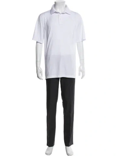 Pre-owned G/fore V-neck Short Sleeve Polo Shirt In White