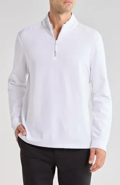 G/fore Waffle Knit Quarter Zip Pullover In Snow