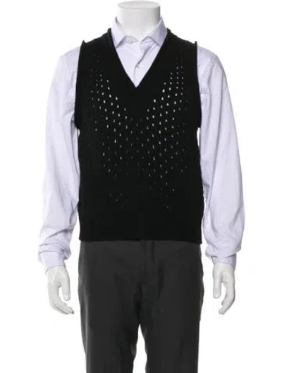 Pre-owned G/fore Wool V-neck Sweater Vest W/ Tags In Black