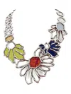 Gfw Floral-motif Necklace In Gray