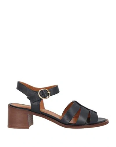 Gg Brand Woman Sandals Midnight Blue Size 6 Calfskin