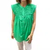 Gg Jeans Bubble Sleeveless Top In Green In Green