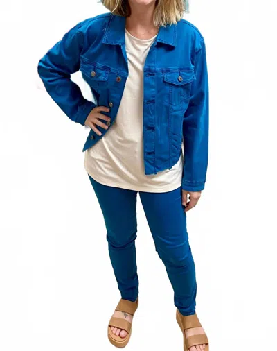 Gg Jeans Denim Long Sleeve Jacket In Blue