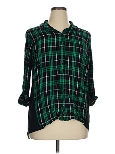 Pre-owned G.h. Bass & Co. 3/4 Sleeve Blouse In Green
