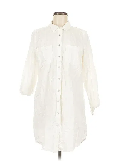 Pre-owned G.h. Bass & Co. 3/4 Sleeve Button Down Shirt In White