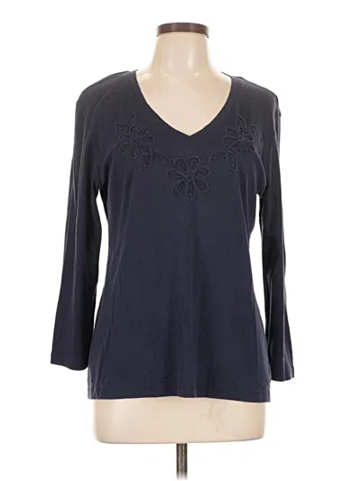Pre-owned G.h. Bass & Co. 3/4 Sleeve Top Gray V-neck Tops