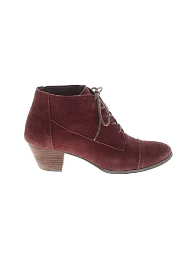 Pre-owned G.h. Bass & Co. Ankle Boots In Burgundy