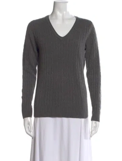 Pre-owned G.h. Bass & Co. Cashmere V-neck Sweater In Gray