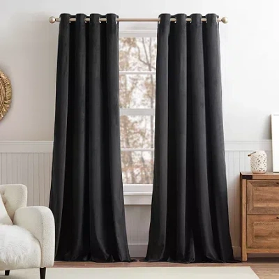 G.h. Bass & Co. Clark Grommet Top Blackout Set Of 2 Curtain Panel