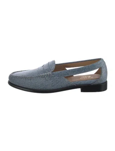 Pre-owned G.h. Bass & Co. Denim Striped Loafers In Blue