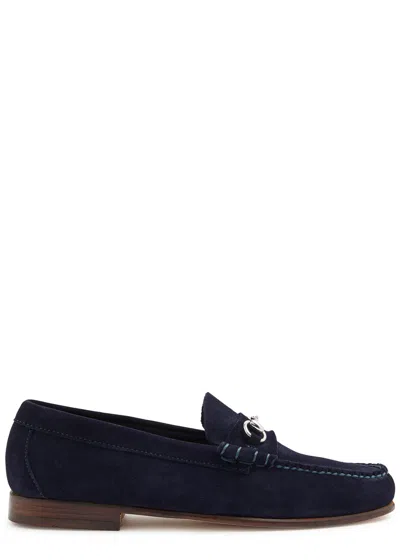 G.h. Bass & Co G. H Bass & Co Weejun Palm Springs Suede Loafers In Navy