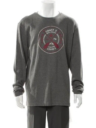 Pre-owned G.h. Bass & Co. Graphic Print Crew Neck Henley W/ Tags In Gray