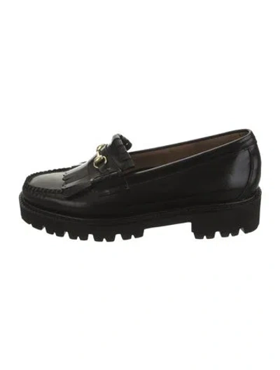 Pre-owned G.h. Bass & Co. Horsebit Accent Leather Loafers In Black