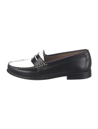 Pre-owned G.h. Bass & Co. Leather Colorblock Pattern Monk Straps In Blue