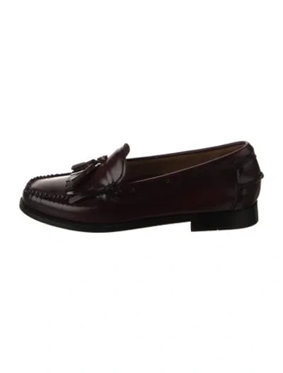 Pre-owned G.h. Bass & Co. Leather Dress Loafers In Burgundy