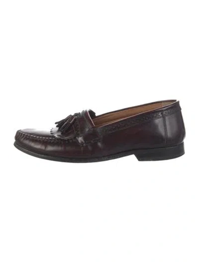 Pre-owned G.h. Bass & Co. Leather Dress Loafers In Burgundy