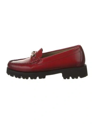 Pre-owned G.h. Bass & Co. Leather Lace-up Boots In Red