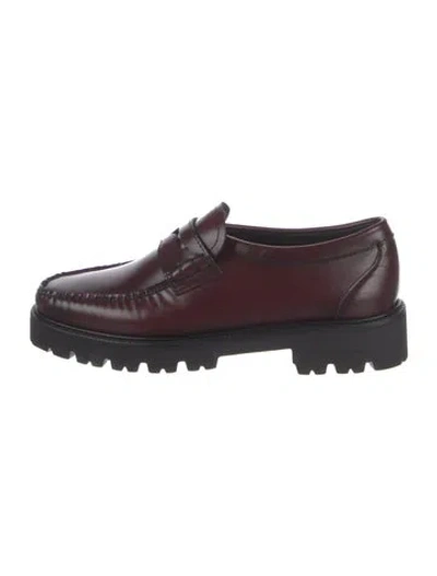 Pre-owned G.h. Bass & Co. Leather Loafers In Burgundy