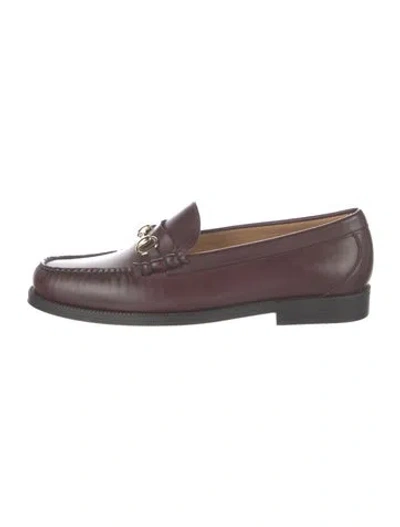 Pre-owned G.h. Bass & Co. Leather Loafers In Burgundy