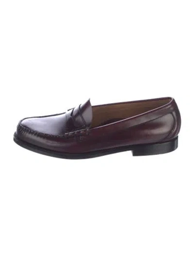 Pre-owned G.h. Bass & Co. Leather Loafers In Burgundy