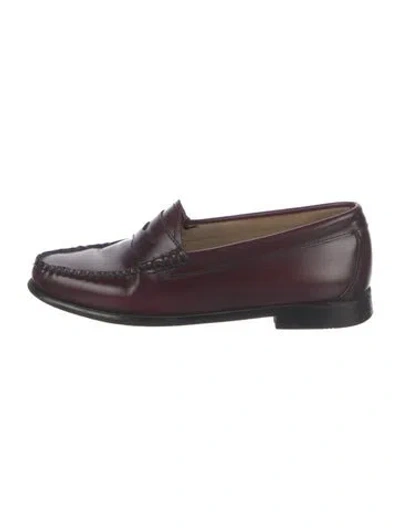 Pre-owned G.h. Bass & Co. Leather Loafers In Burgundy