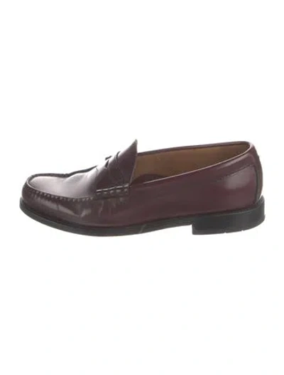 Pre-owned G.h. Bass & Co. Leather Loafers In Burgundy